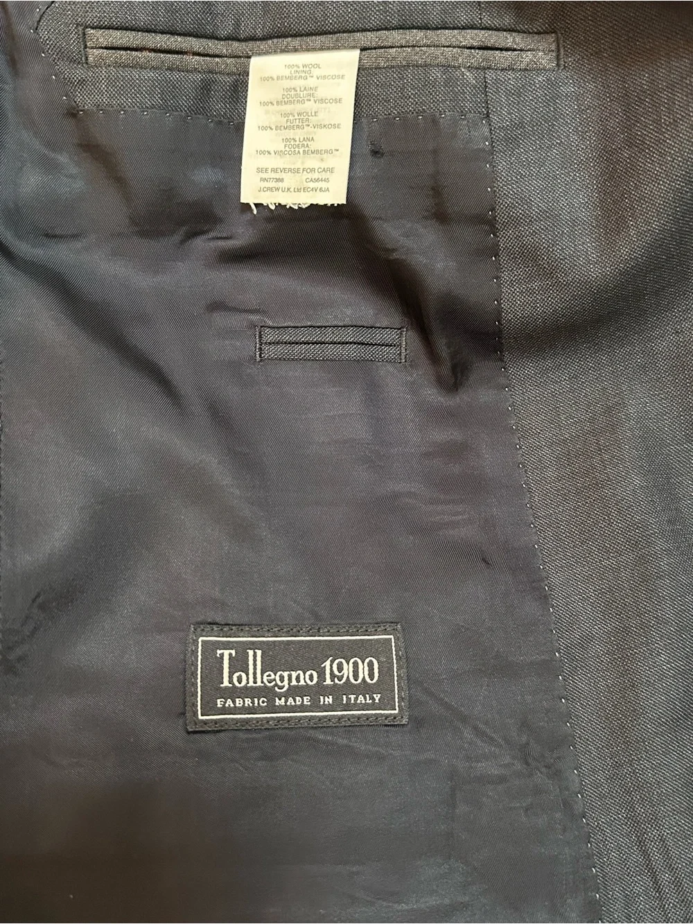 J.Crew Ludlow 42R Tollegno 1900 Italian Wool Blazer Sport Coat Charcoal Gray